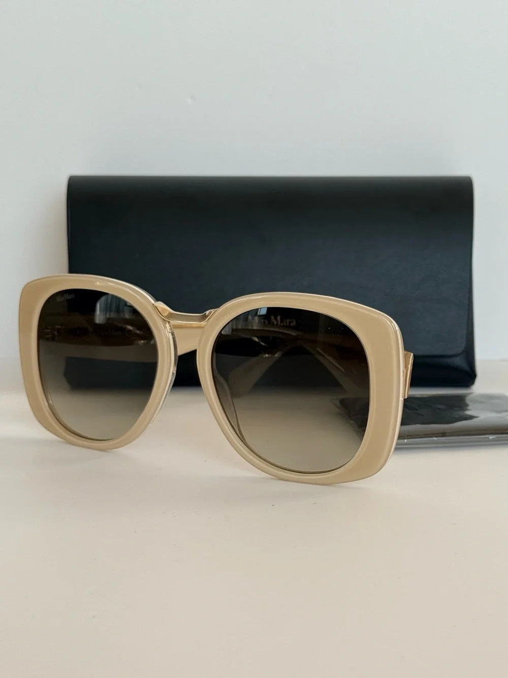 MaxMara Women’s MM0092 BRIDGE Beige Sunglasses 55 MM